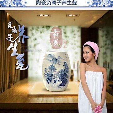 景德镇陶瓷汗蒸缸，厂家直销青花美容院养生瓮